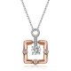 Two Tone Square Pendant Necklace