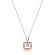 Two Tone Square Pendant Necklace