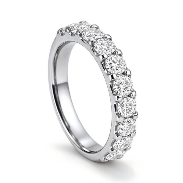 Crystal Wedding Band Round-cut Titanium steel