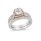 Crystal Rose Frame Engagement Ring in Two-Tone Copper and zinc alloy