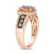 Morganite Ring Crystals Strawberry Copper and zinc alloy